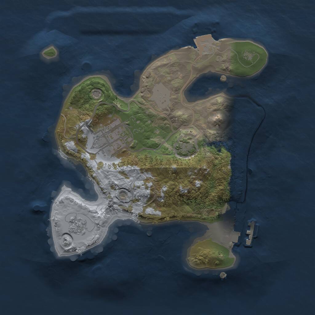 Rust Map: Procedural Map, Size: 2000, Seed: 785524213, 5 Monuments