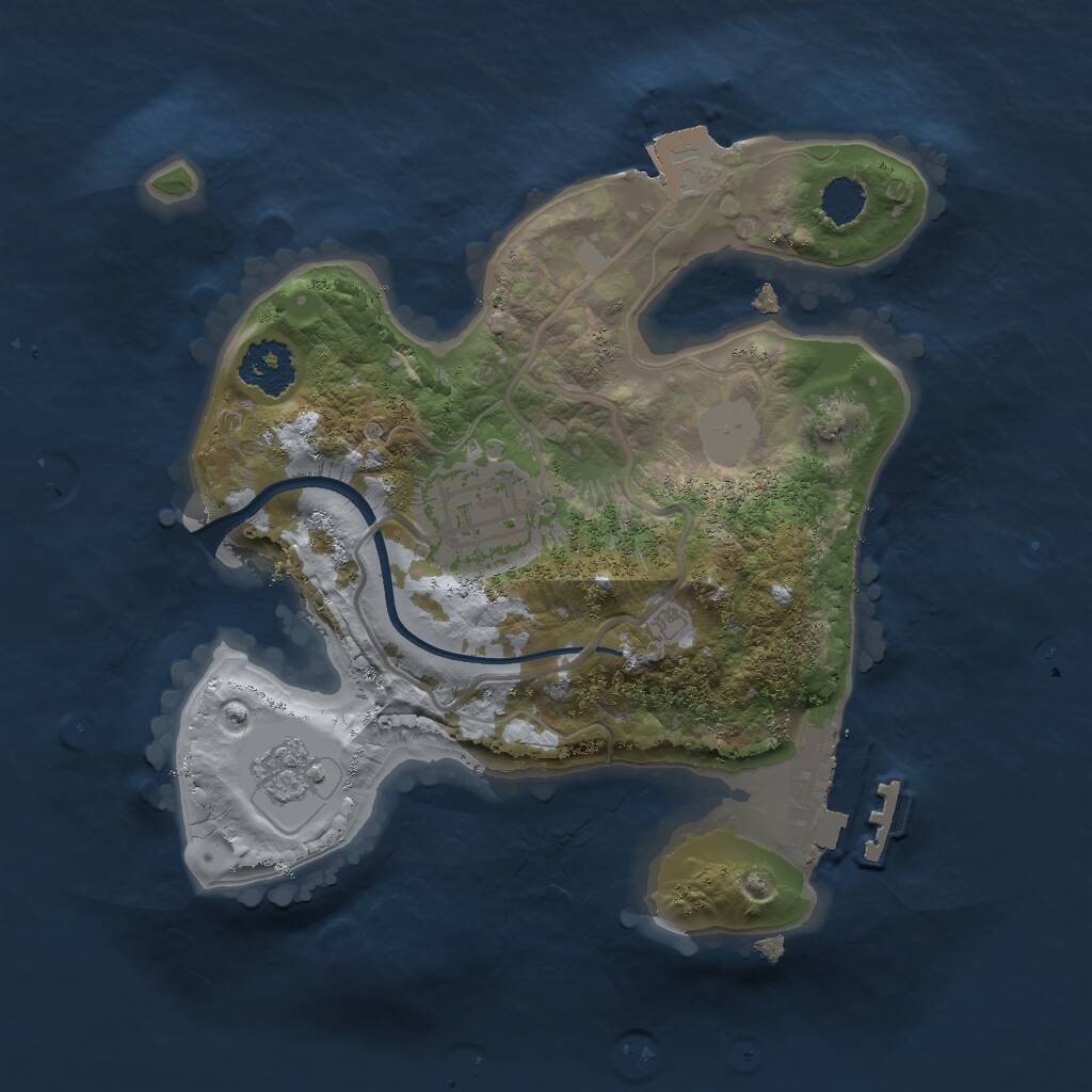 Rust Map: Procedural Map, Size: 2000, Seed: 785524213, 4 Monuments