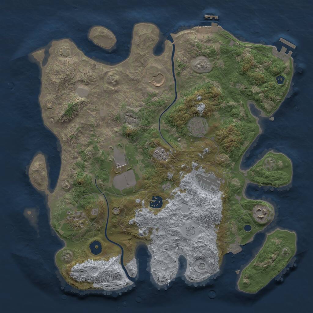Rust Map: Procedural Map, Size: 3600, Seed: 3286, 14 Monuments