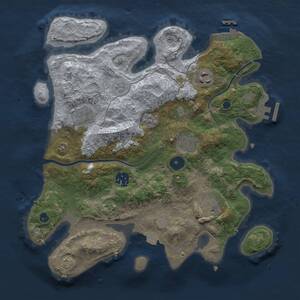 Thumbnail Rust Map: Procedural Map, Size: 3200, Seed: 125599120, 12 Monuments