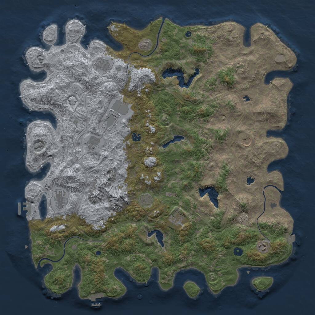 Rust Map: Procedural Map, Size: 5200, Seed: 1237469825, 17 Monuments