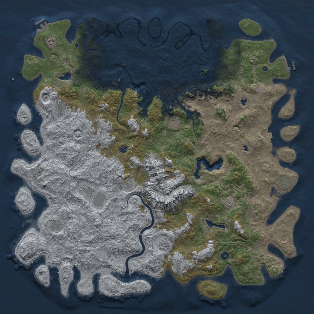 Rust Map: Procedural Map, Size: 6000, Seed: 90945351, 17 Monuments