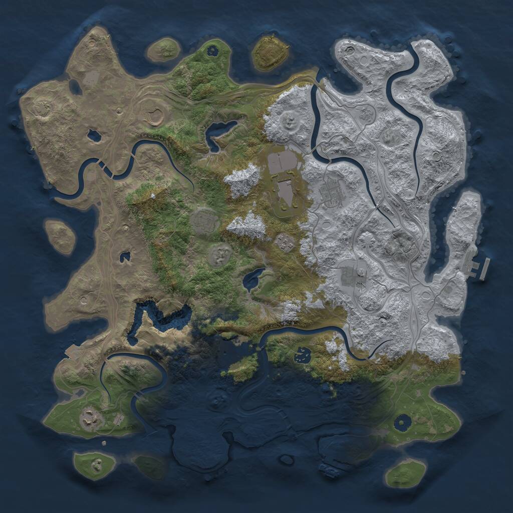 Rust Map: Procedural Map, Size: 4500, Seed: 26662554, 15 Monuments