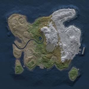 Thumbnail Rust Map: Procedural Map, Size: 2500, Seed: 1073507398, 7 Monuments