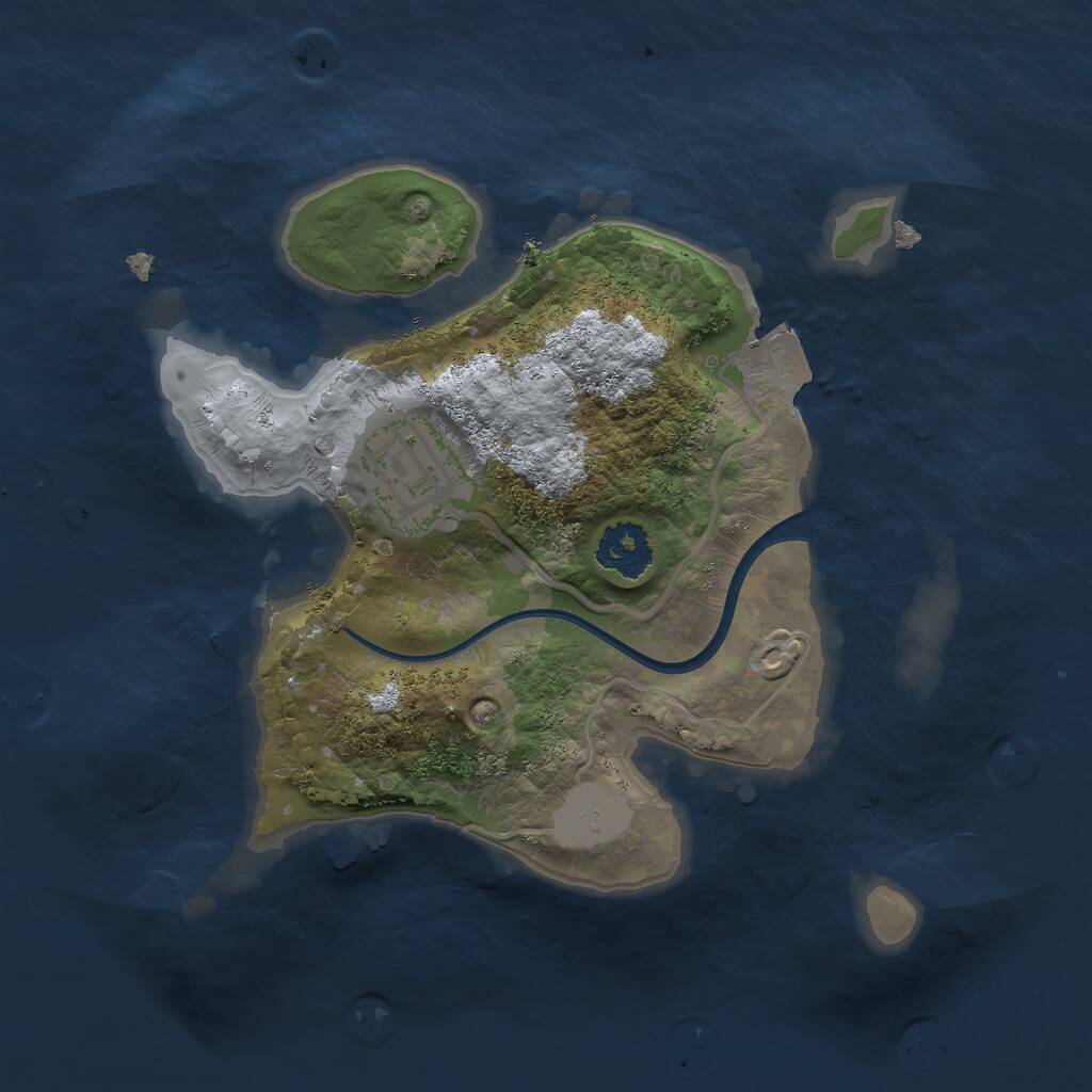 Rust Map: Procedural Map, Size: 2000, Seed: 1815, 2 Monuments