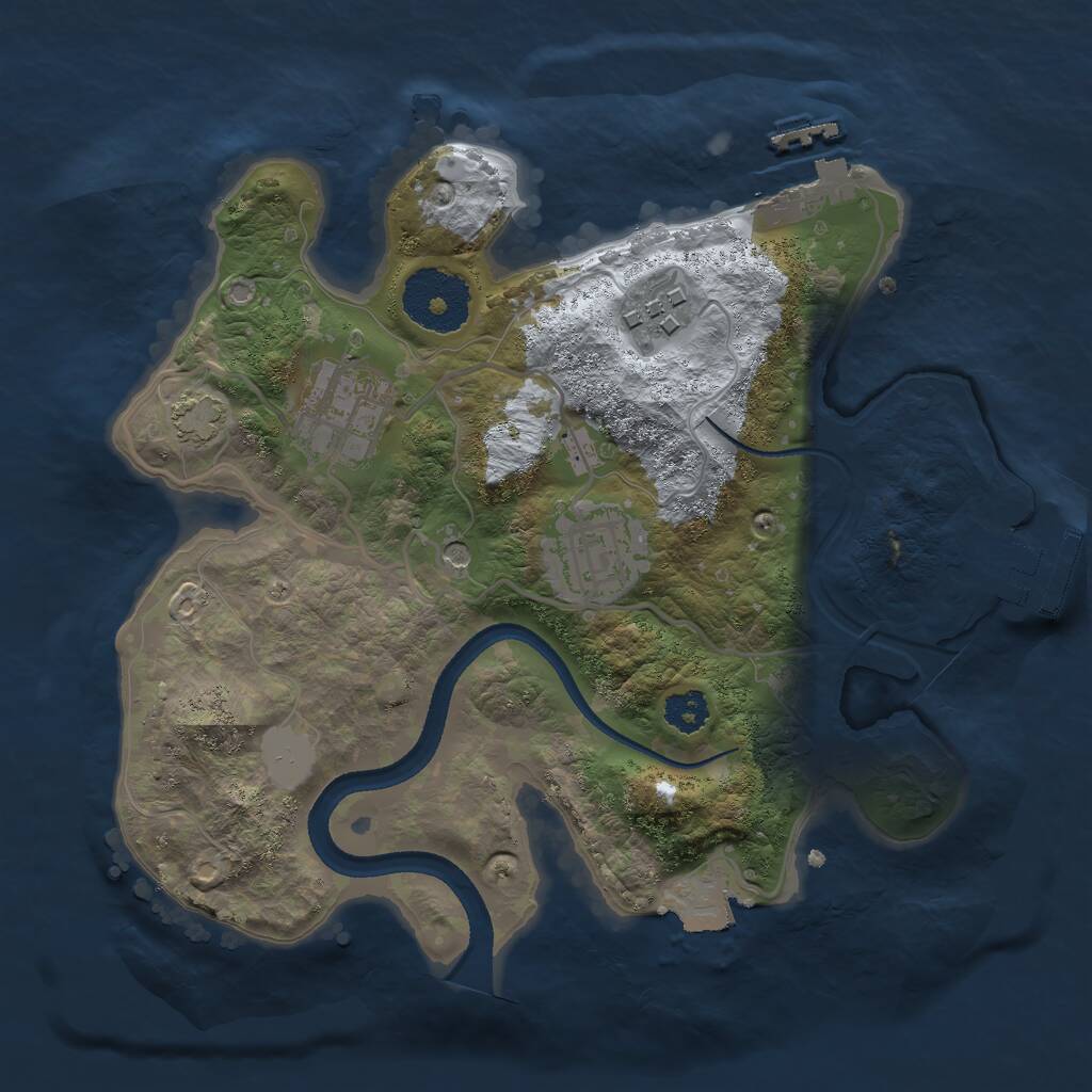 Rust Map: Procedural Map, Size: 2500, Seed: 172049148, 8 Monuments