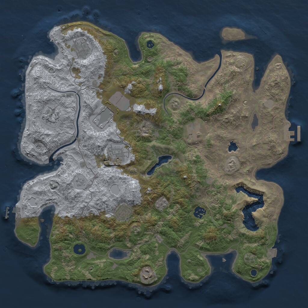 Rust Map: Procedural Map, Size: 4000, Seed: 921071939, 15 Monuments