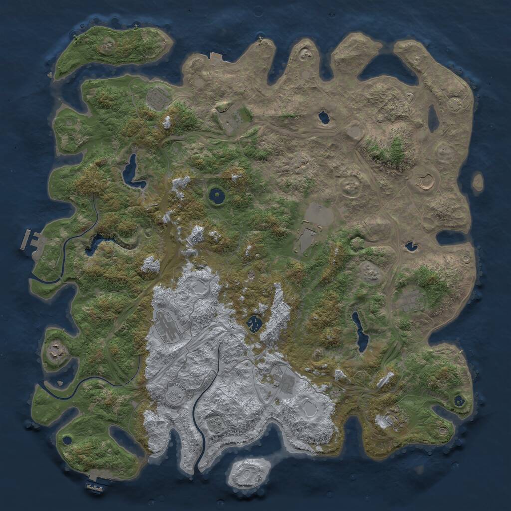 Rust Map: Procedural Map, Size: 4900, Seed: 761786766, 17 Monuments