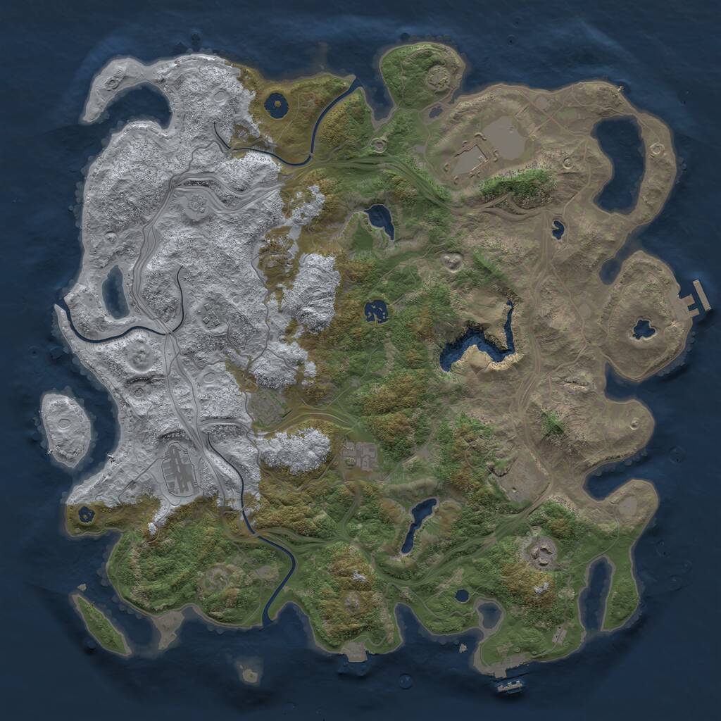Rust Map: Procedural Map, Size: 4500, Seed: 1829216225, 15 Monuments