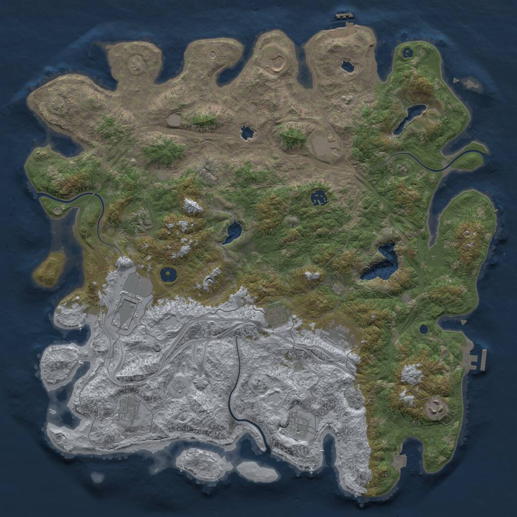Rust Map: Procedural Map, Size: 4800, Seed: 58652032, 17 Monuments