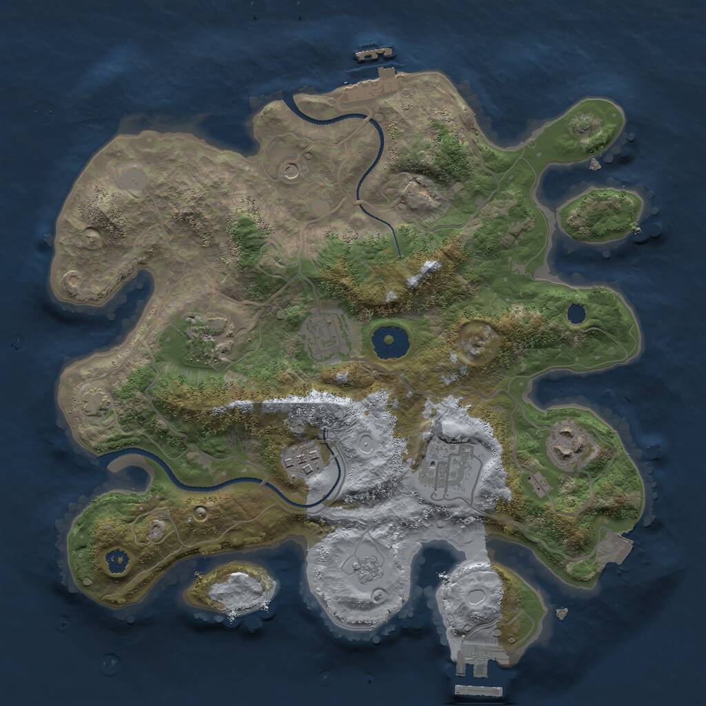 Rust Map: Procedural Map, Size: 3000, Seed: 32613, 11 Monuments
