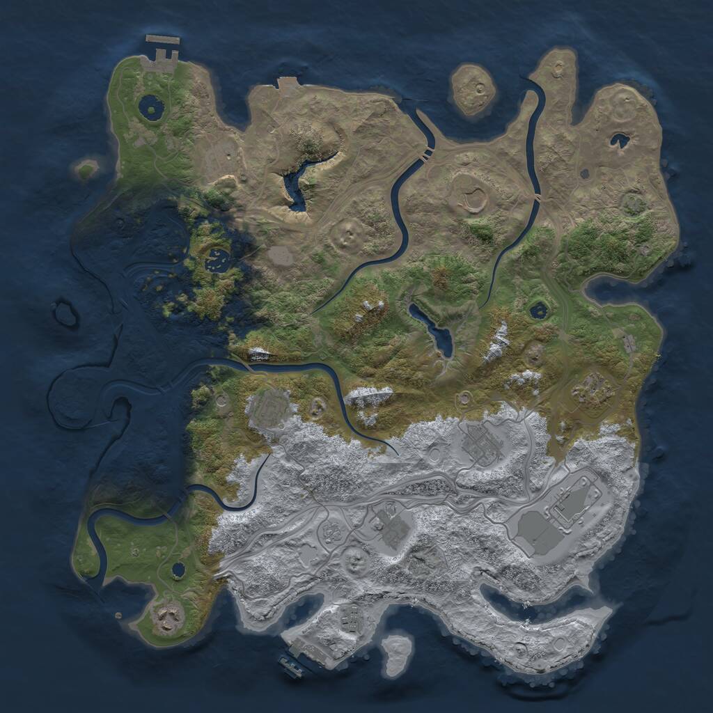 Rust Map: Procedural Map, Size: 4250, Seed: 28929, 16 Monuments