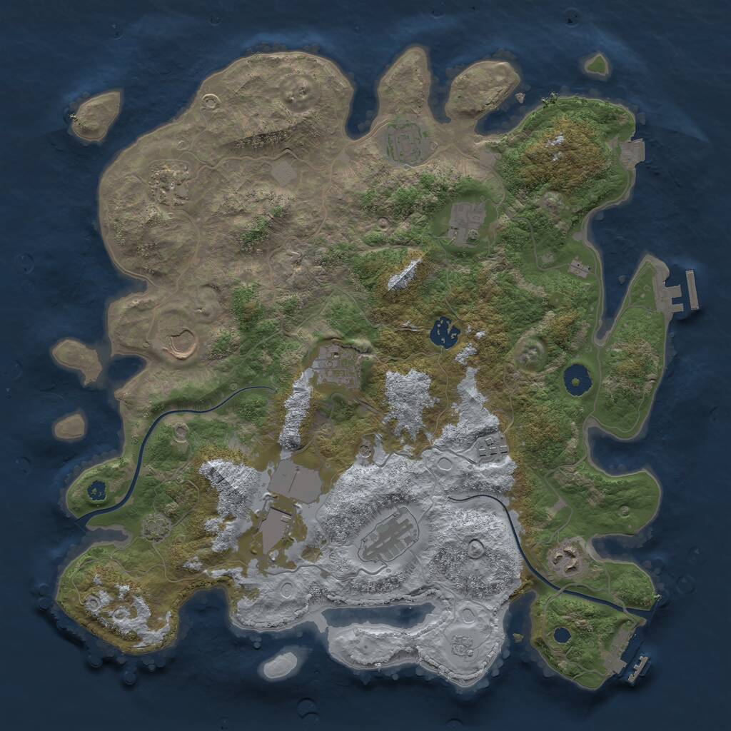 Rust Map: Procedural Map, Size: 3750, Seed: 1737359267, 16 Monuments