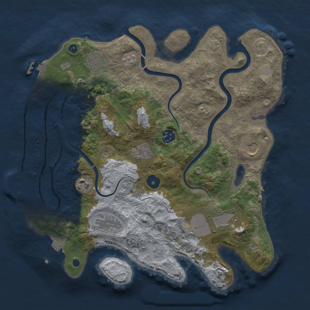 Rust Map: Procedural Map, Size: 3500, Seed: 1167939975, 14 Monuments