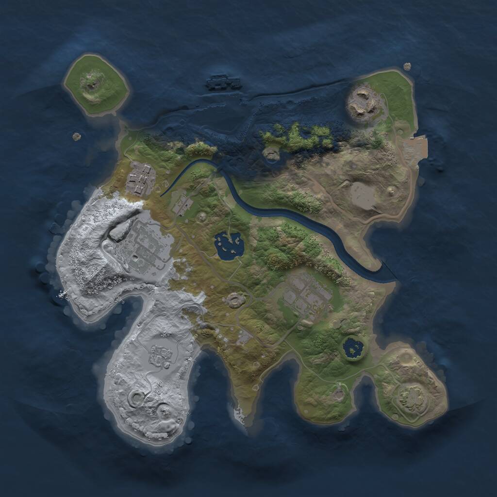 Rust Map: Procedural Map, Size: 2500, Seed: 90945351, 10 Monuments