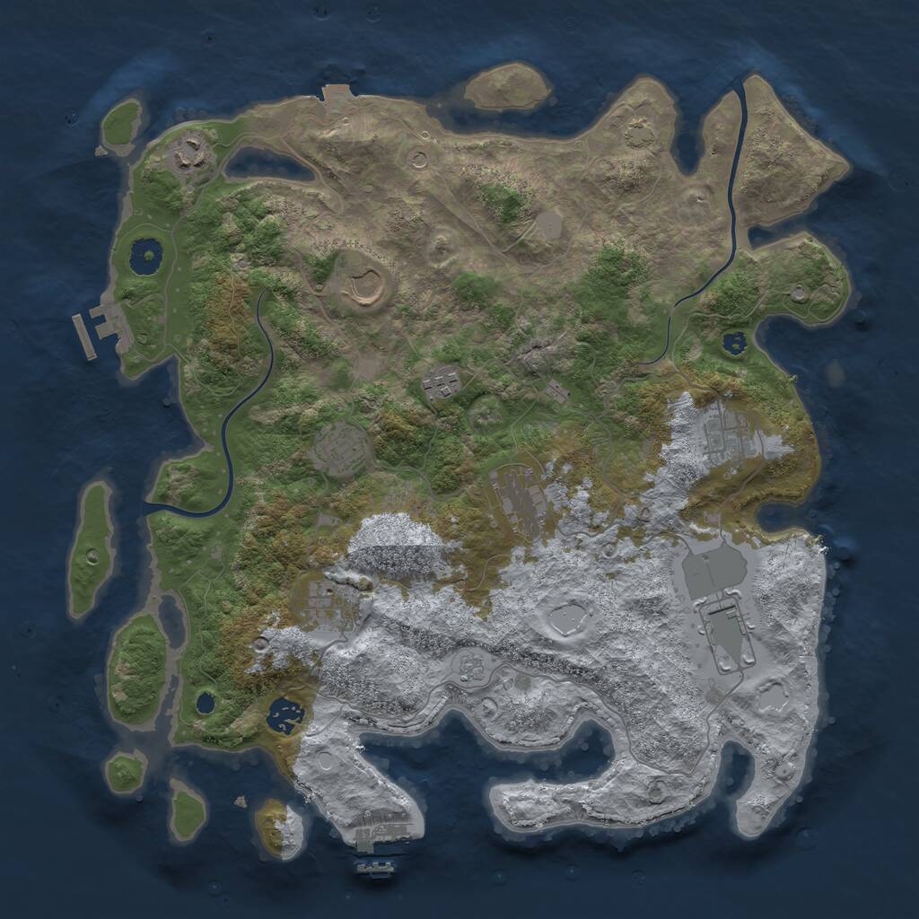Rust Map: Procedural Map, Size: 3900, Seed: 795245, 15 Monuments