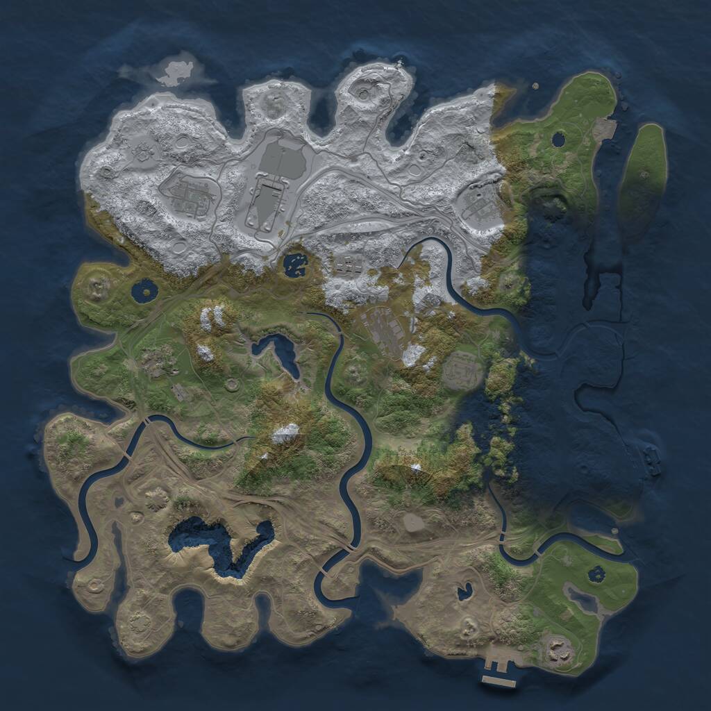 Rust Map: Procedural Map, Size: 4250, Seed: 600058034, 15 Monuments