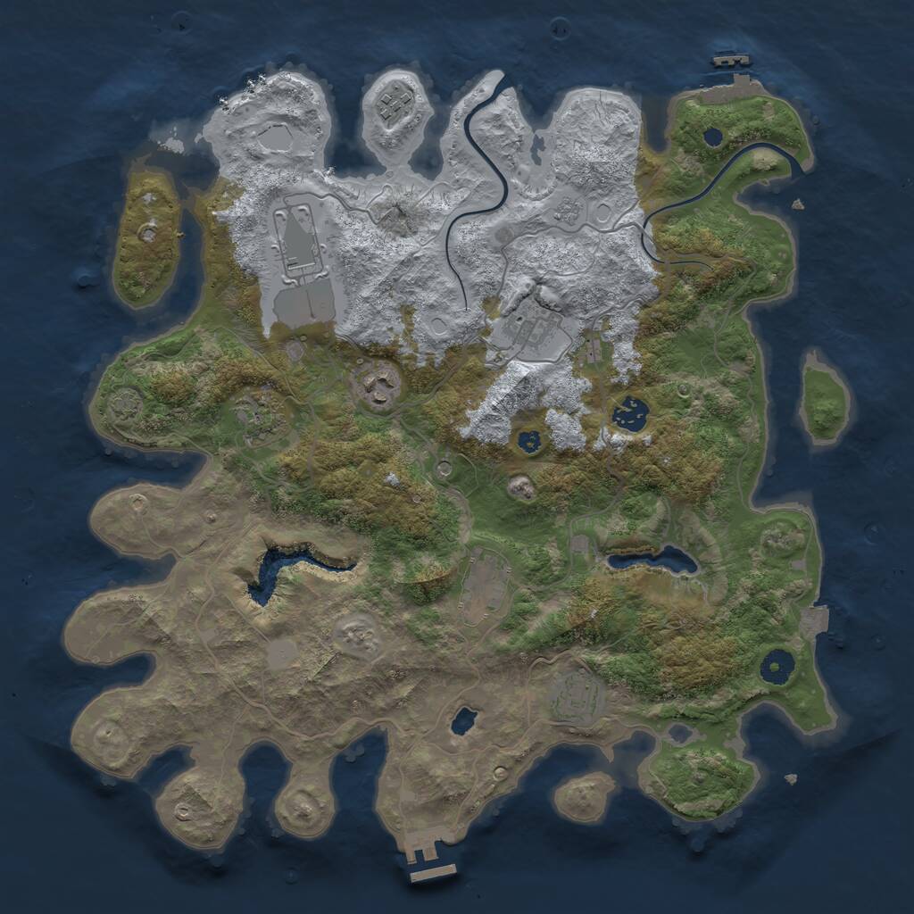 Rust Map: Procedural Map, Size: 4000, Seed: 1035015856, 14 Monuments