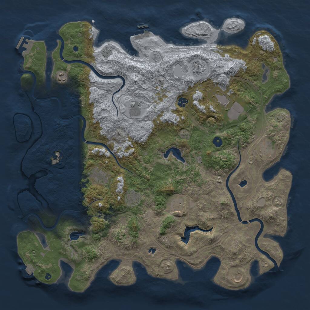 Rust Map: Procedural Map, Size: 4750, Seed: 893204126, 17 Monuments
