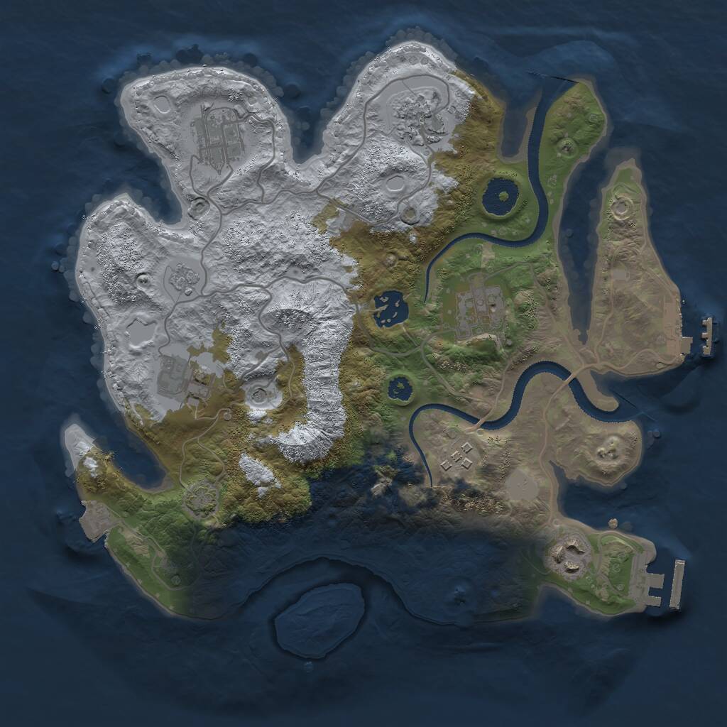 Rust Map: Procedural Map, Size: 3000, Seed: 86335, 13 Monuments