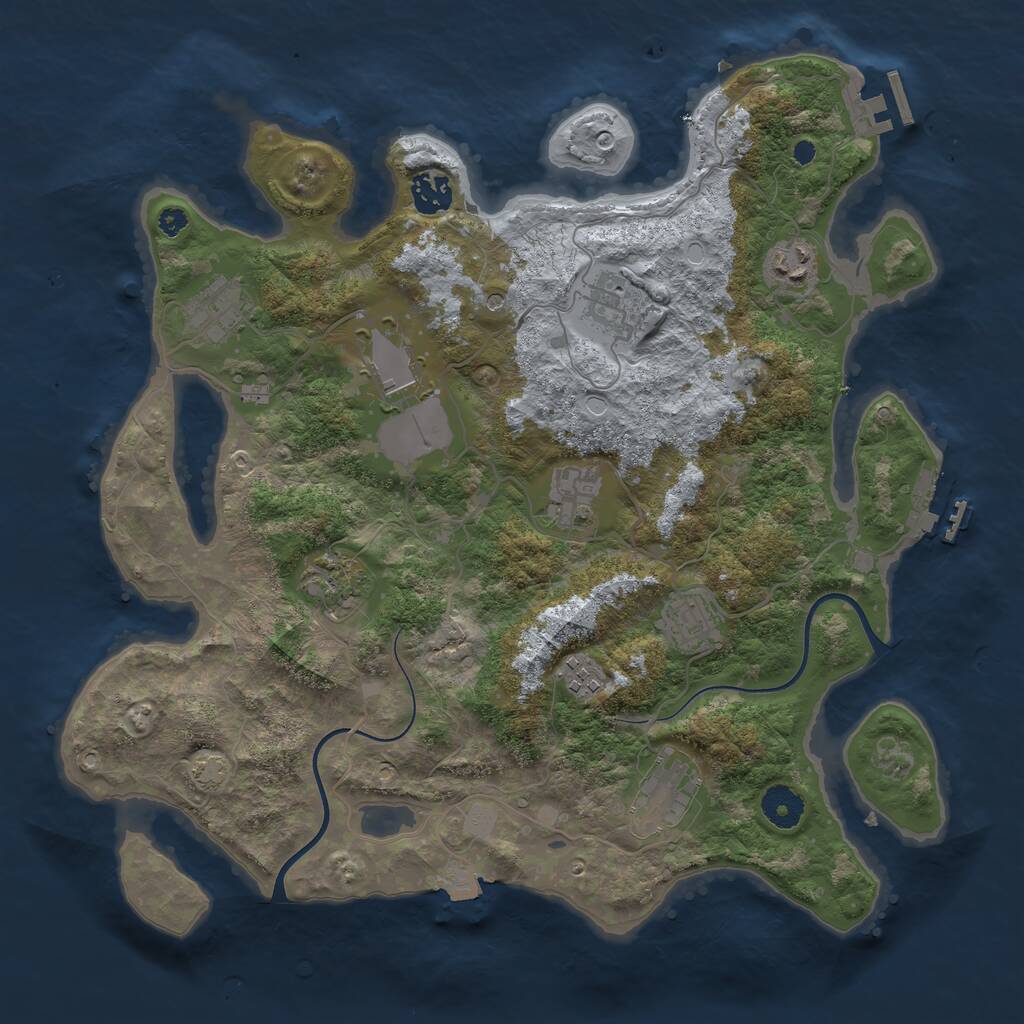 Rust Map: Procedural Map, Size: 3700, Seed: 2021924986, 15 Monuments