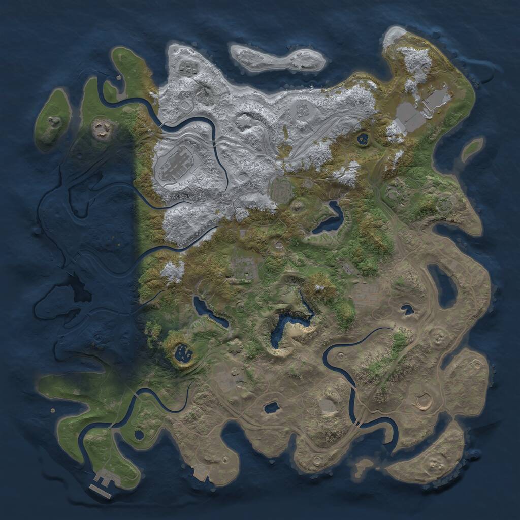 Rust Map: Procedural Map, Size: 4500, Seed: 1898301270, 16 Monuments