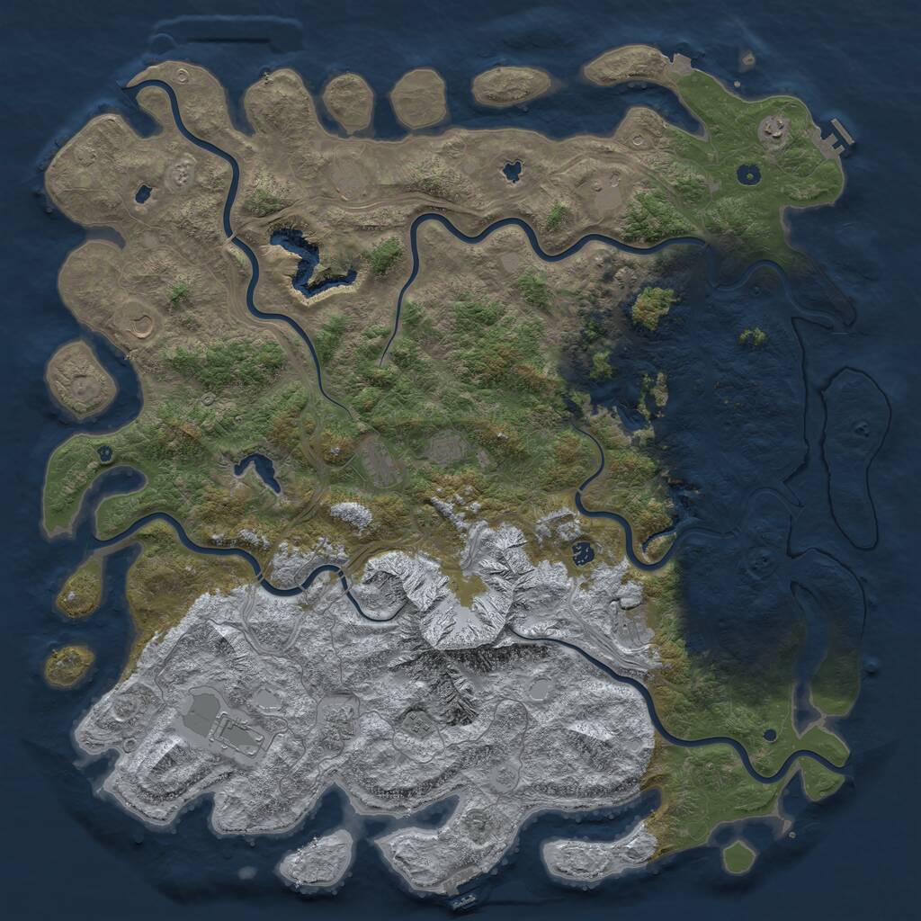 Rust Map: Procedural Map, Size: 6000, Seed: 1856597123, 17 Monuments