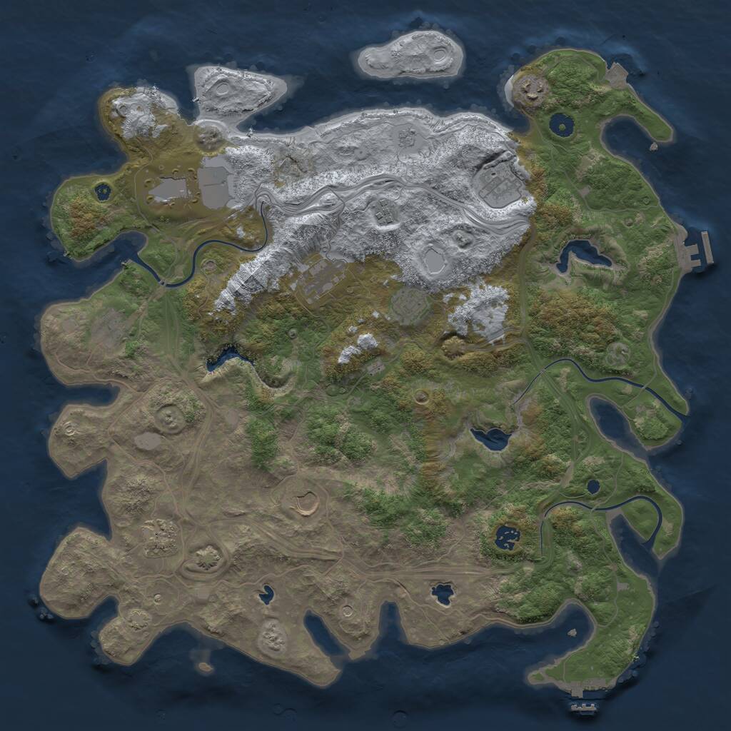 Rust Map: Procedural Map, Size: 4500, Seed: 610748253, 16 Monuments