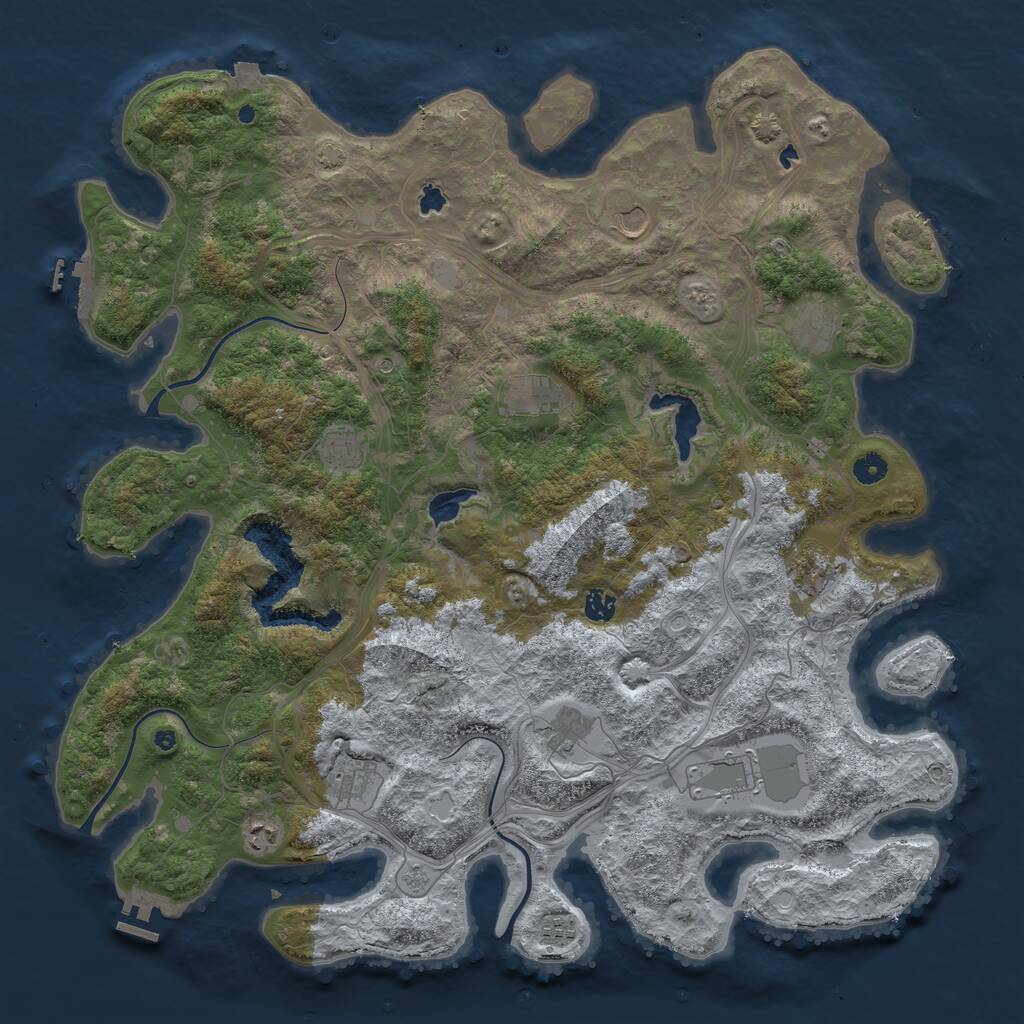 Rust Map: Procedural Map, Size: 4800, Seed: 544777805, 17 Monuments