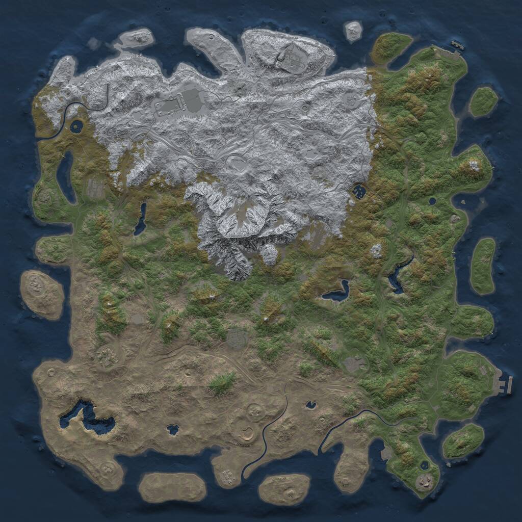 Rust Map: Procedural Map, Size: 6000, Seed: 15762, 17 Monuments