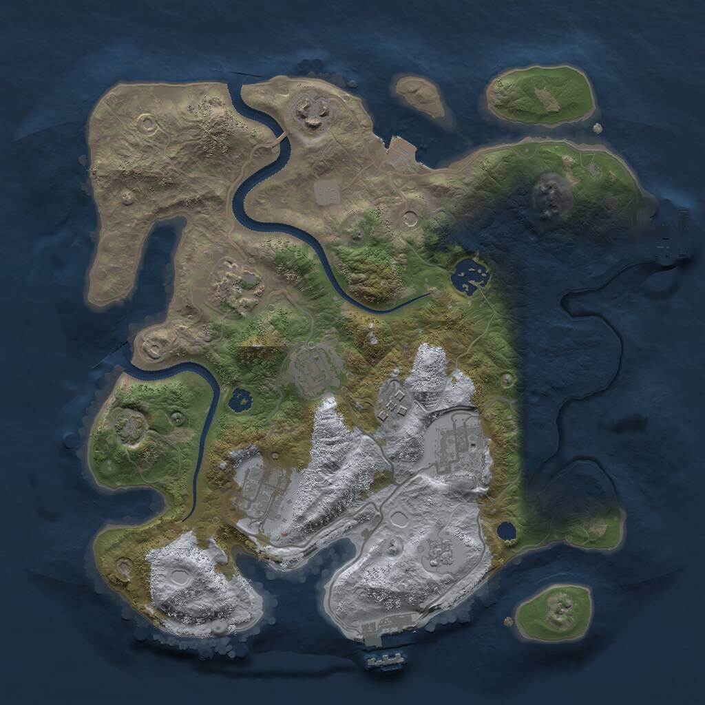 Rust Map: Procedural Map, Size: 3000, Seed: 4566, 13 Monuments