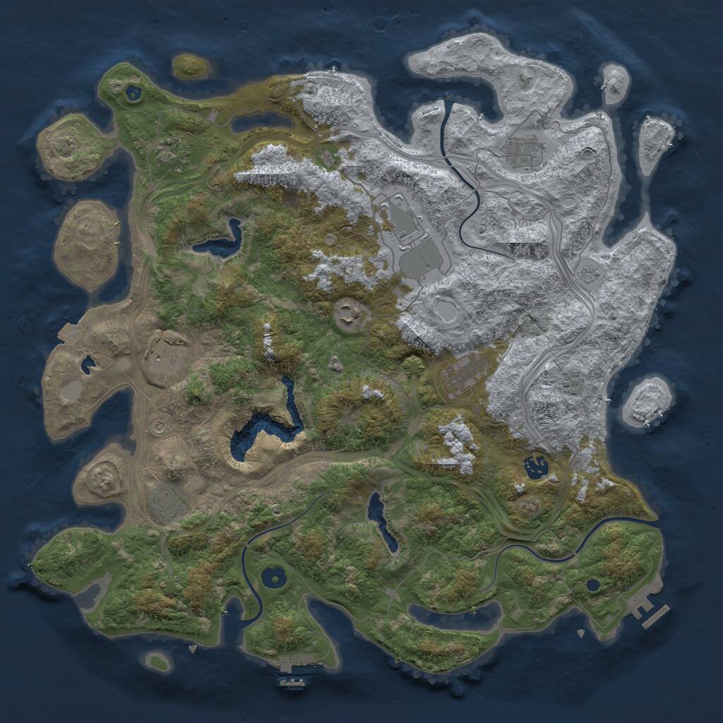 Rust Map: Procedural Map, Size: 4500, Seed: 997488795, 15 Monuments