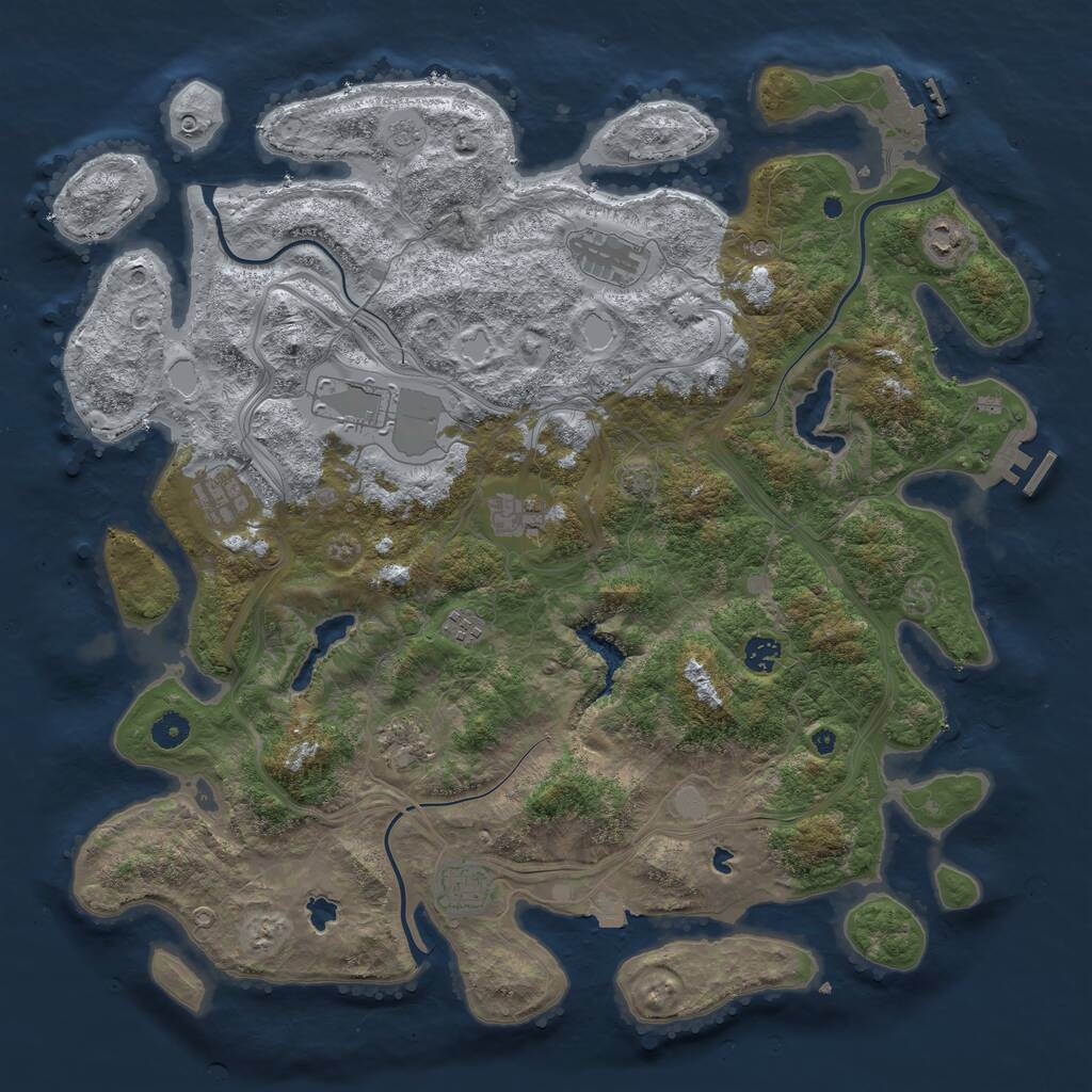 Rust Map: Procedural Map, Size: 4500, Seed: 90576439, 15 Monuments