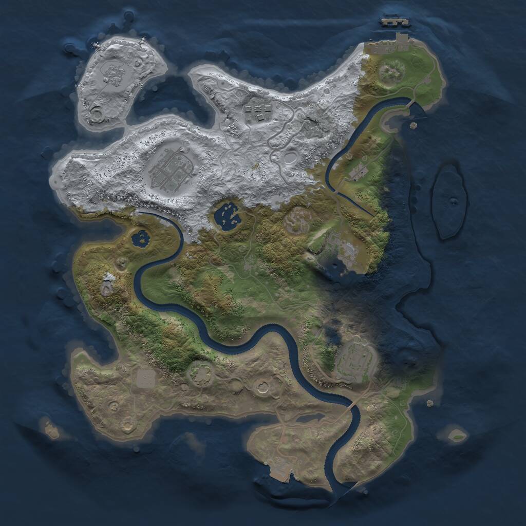 Rust Map: Procedural Map, Size: 3000, Seed: 128347212, 10 Monuments