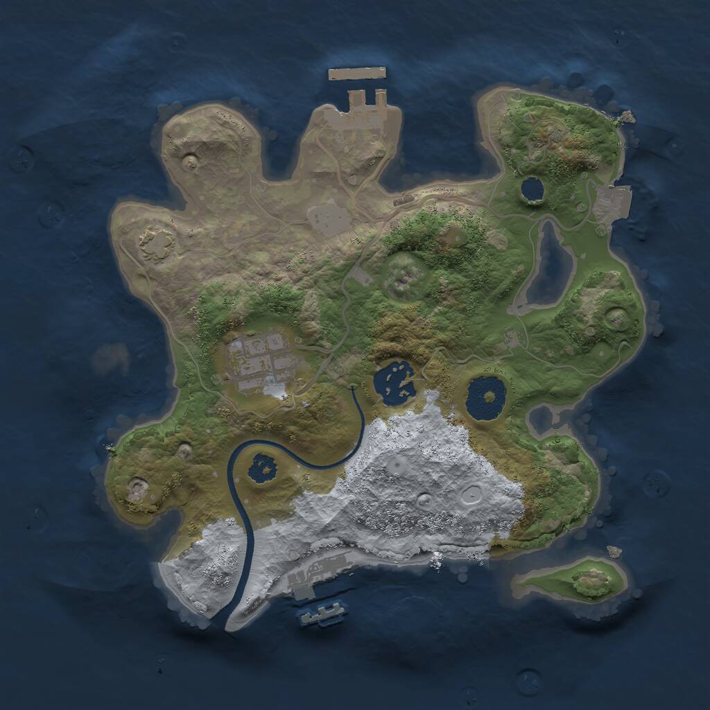 Rust Map: Procedural Map, Size: 2500, Seed: 1203536894, 6 Monuments