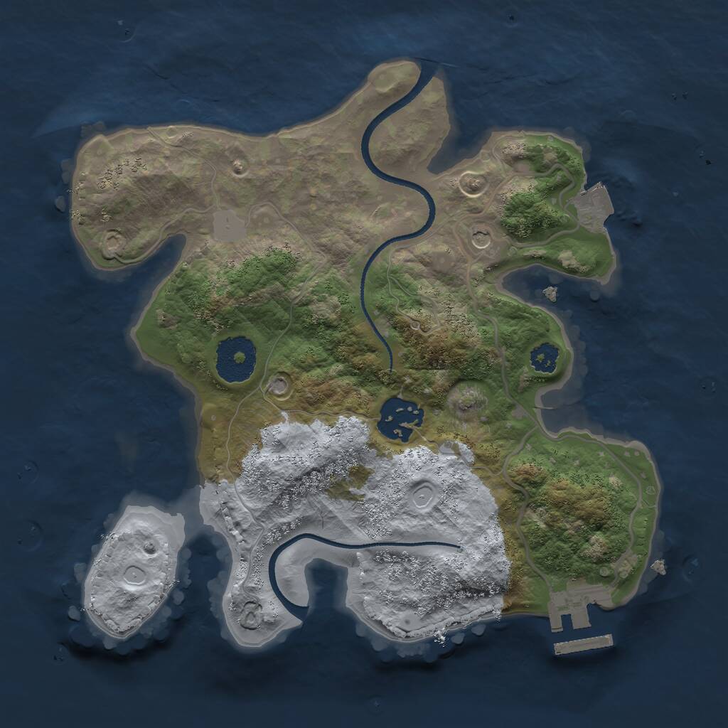 Rust Map: Procedural Map, Size: 2500, Seed: 181217534, 4 Monuments