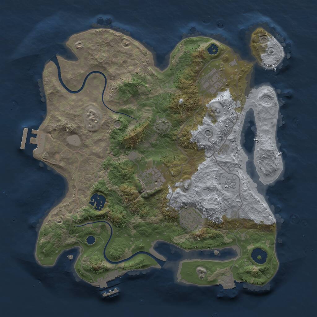 Rust Map: Procedural Map, Size: 3000, Seed: 15914, 10 Monuments