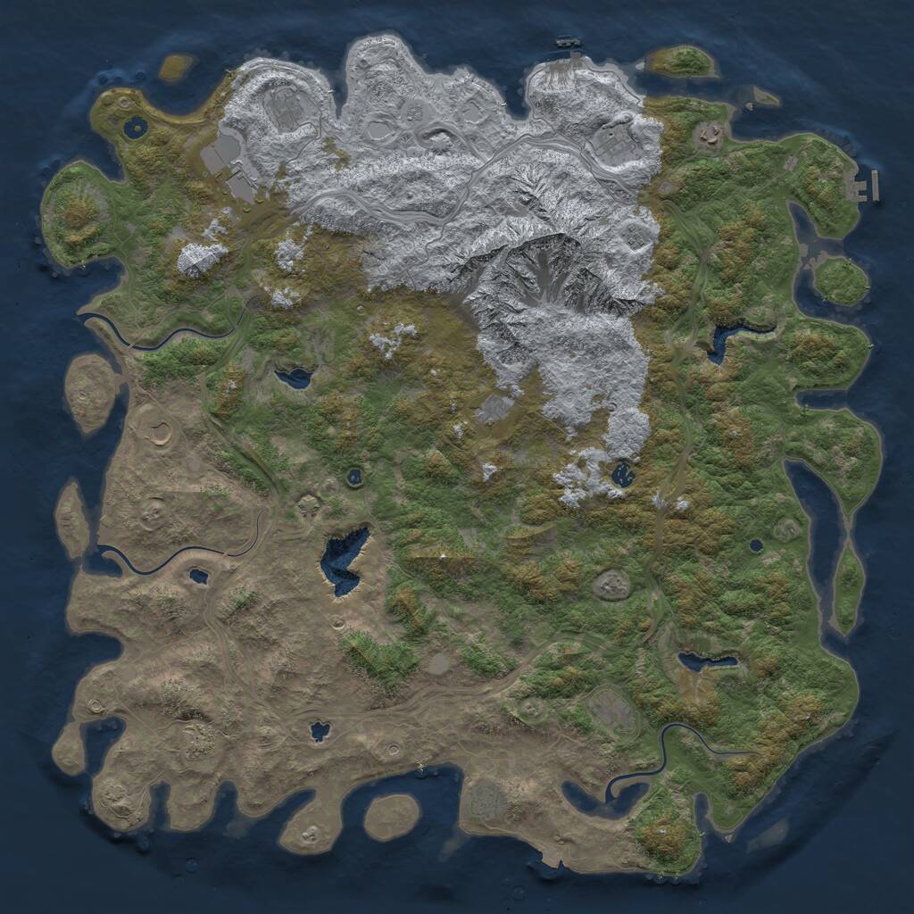 Rust Map: Procedural Map, Size: 6000, Seed: 246099086, 17 Monuments