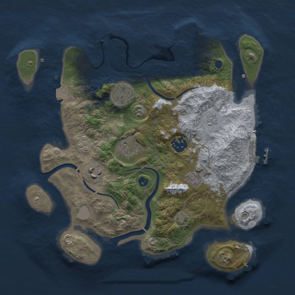 Rust Map: Procedural Map, Size: 3000, Seed: 453462138, 12 Monuments