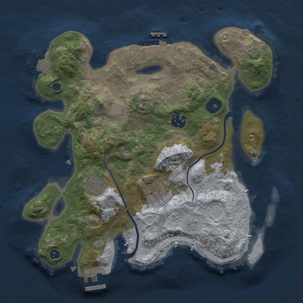 Rust Map: Procedural Map, Size: 3000, Seed: 113582448, 9 Monuments