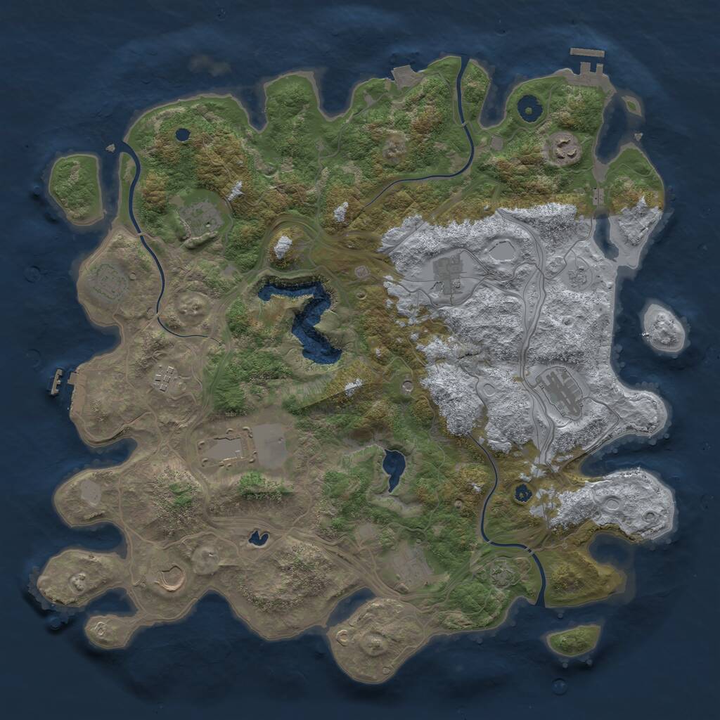 Rust Map: Procedural Map, Size: 4250, Seed: 1822148604, 15 Monuments