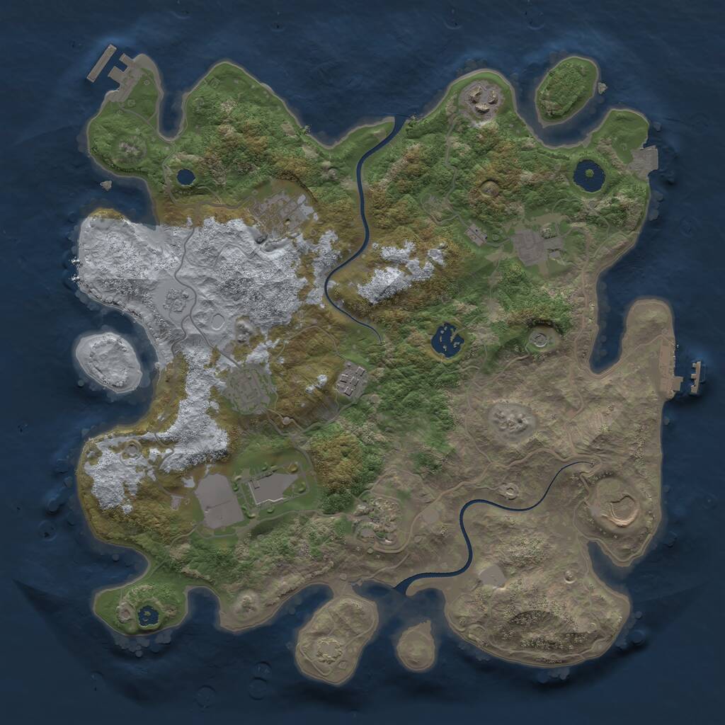 Rust Map: Procedural Map, Size: 3500, Seed: 800711370, 15 Monuments