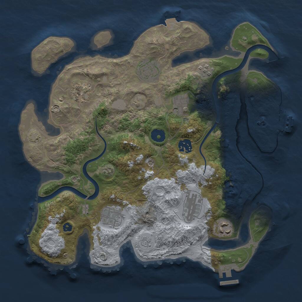 Rust Map: Procedural Map, Size: 3250, Seed: 1770569370, 14 Monuments