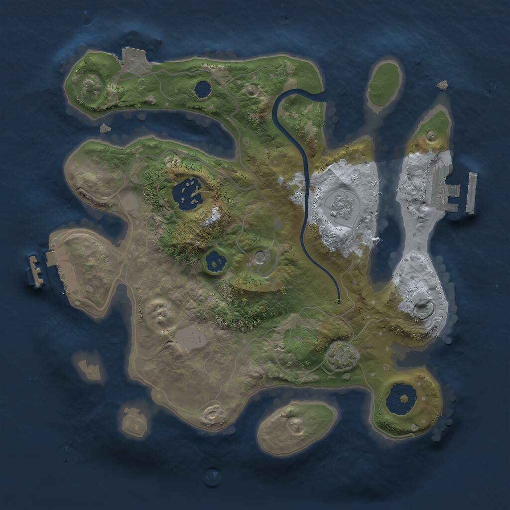 Rust Map: Procedural Map, Size: 2500, Seed: 74617, 7 Monuments