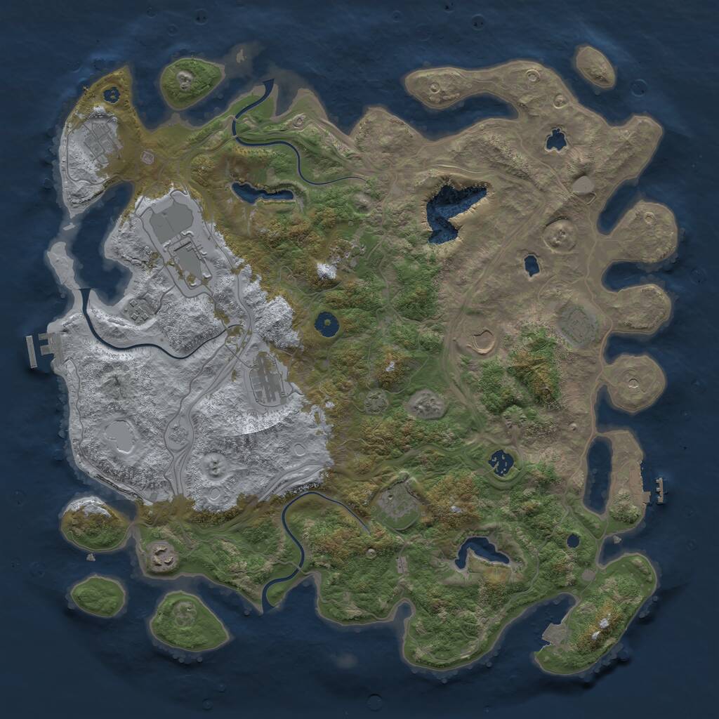 Rust Map: Procedural Map, Size: 4500, Seed: 163287459, 16 Monuments