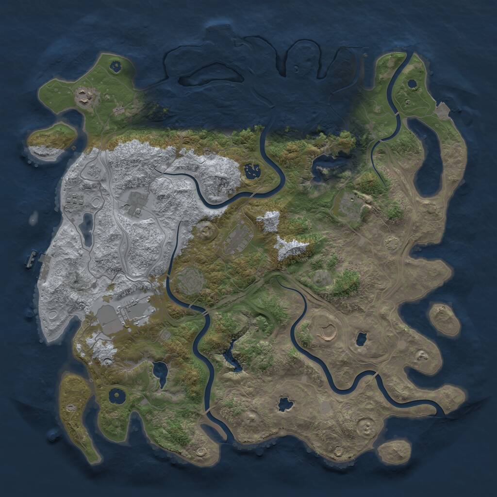 Rust Map: Procedural Map, Size: 4500, Seed: 412937719, 15 Monuments
