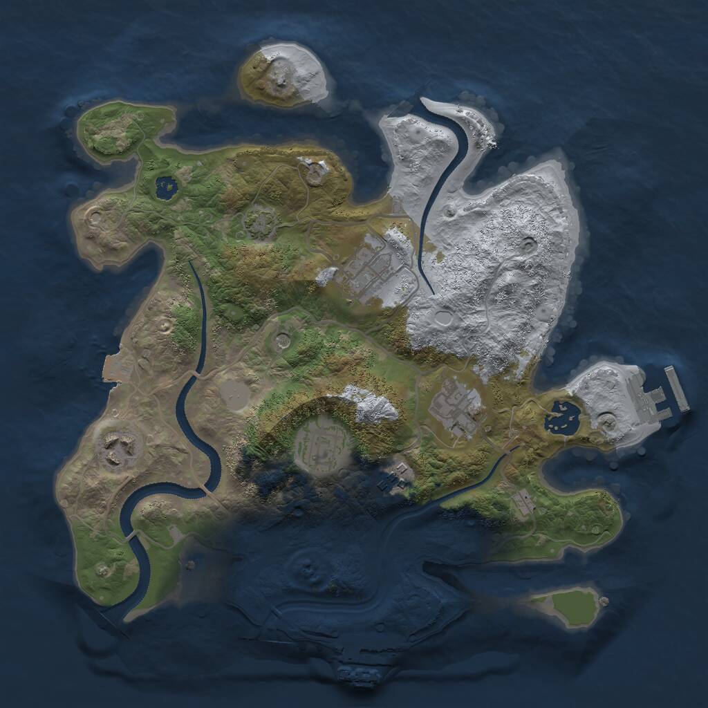 Rust Map: Procedural Map, Size: 3000, Seed: 4843123, 11 Monuments
