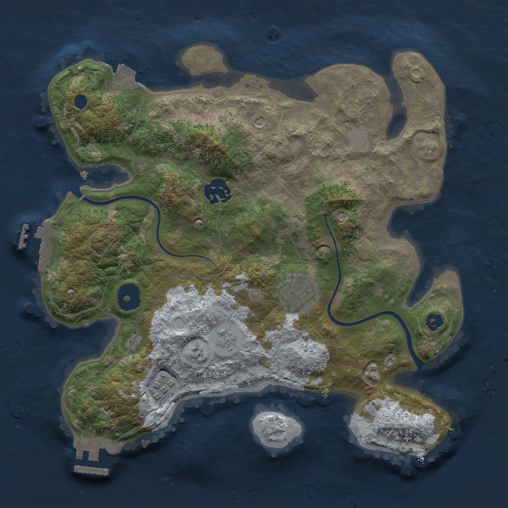 Rust Map: Procedural Map, Size: 3000, Seed: 5238, 8 Monuments