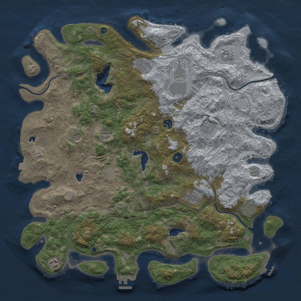 Rust Map: Procedural Map, Size: 4800, Seed: 1542919216, 17 Monuments