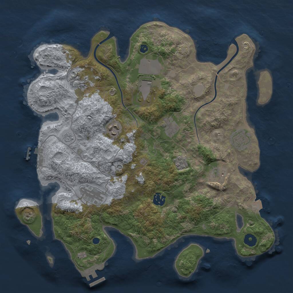 Rust Map: Procedural Map, Size: 3500, Seed: 19980501, 15 Monuments